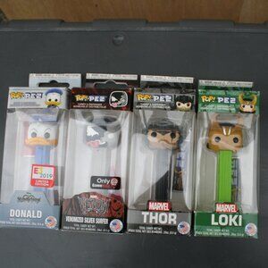 Pez Super Hero Figures Lot Thor Loki Venom and Donald Duck LOT OF 4